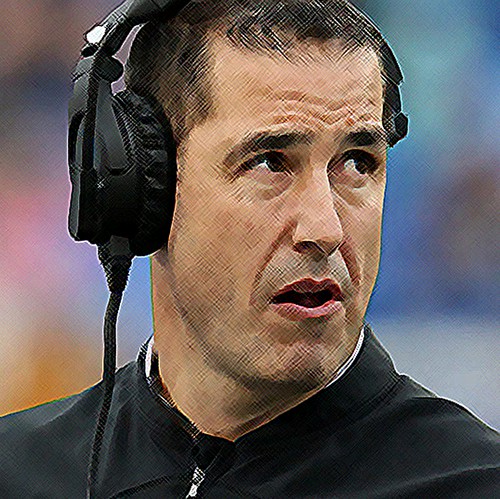 Luke Fickell wearing headset