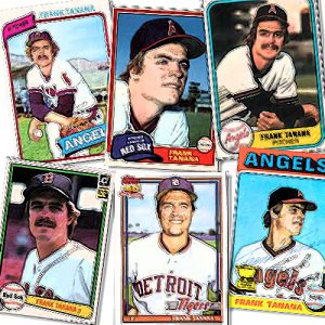 Collage of Frank Tanana baseball cards