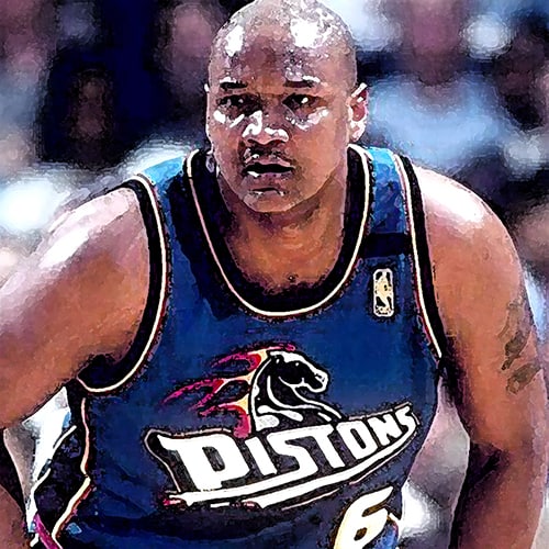 Terry Mills playing for Detroit Pistons